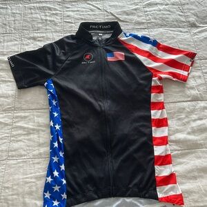 Pactimo Black and American Flag Cycling Jersey Women’s size Small